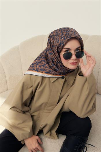 Silk Home Twill İpek Eşarp - 11412-31 Kahve Krem