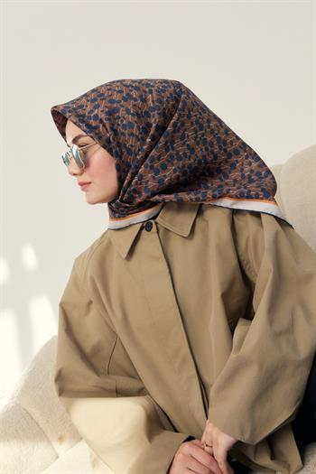 Silk Home Twill İpek Eşarp - 11412-31 Kahve Krem