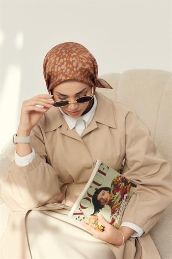 Silk Home Twill İpek Eşarp - 11412-32 Bakır Vizon