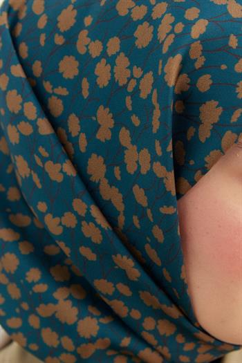 Silk Home Twill İpek Eşarp - 11412-34 Petrol Kahve