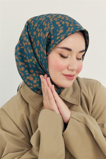 Silk Home Twill İpek Eşarp - 11412-34 Petrol Kahve
