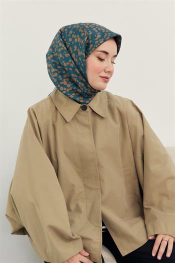 Silk Home Twill İpek Eşarp - 11412-34 Petrol Kahve