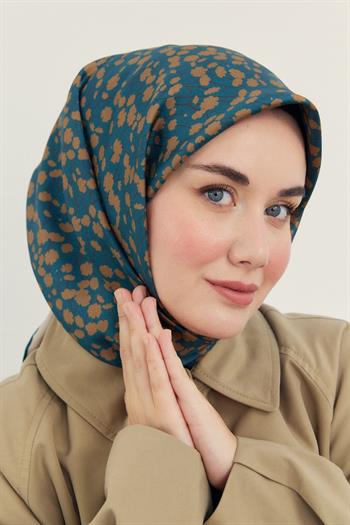 Silk Home Twill İpek Eşarp - 11412-34 Petrol Kahve