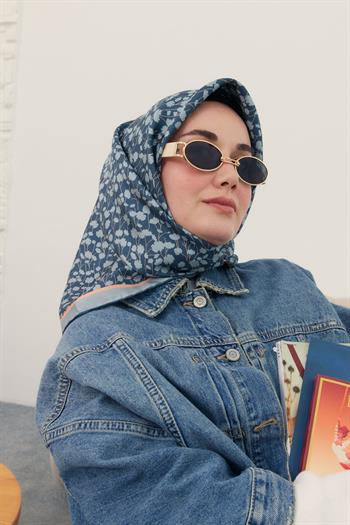 Silk Home Twill İpek Eşarp - 11412-39 Petrol Mavi