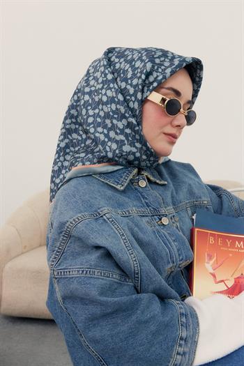 Silk Home Twill İpek Eşarp - 11412-39 Petrol Mavi