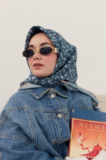 Silk Home Twill İpek Eşarp - 11412-39 Petrol Mavi