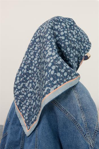 Silk Home Twill İpek Eşarp - 11412-39 Petrol Mavi