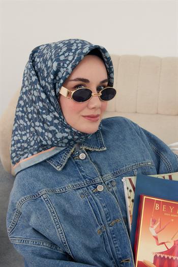 Silk Home Twill İpek Eşarp - 11412-39 Petrol Mavi