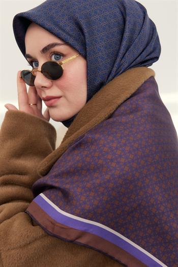 Silk Home Twill İpek Eşarp - 11414-02 Lacivert Vizon