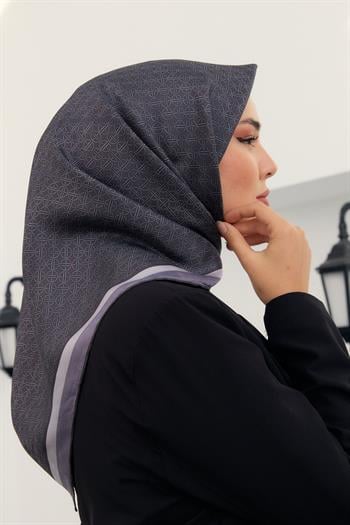 Silk Home Twill İpek Eşarp - 11414-13 Füme