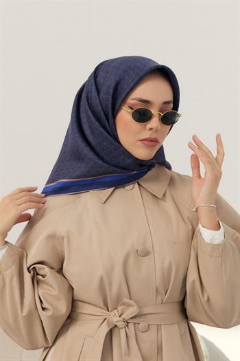 Silk Home Twill İpek Eşarp - 11414-15 Lacivert