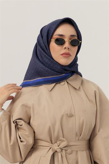 Silk Home Twill İpek Eşarp - 11414-15 Lacivert