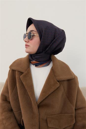 Silk Home Twill İpek Eşarp - 11414-20 Lacivert Kiremit