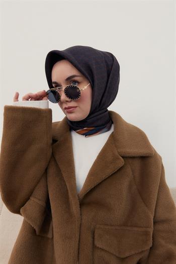 Silk Home Twill İpek Eşarp - 11414-20 Lacivert Kiremit