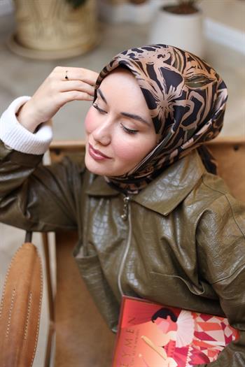 Silk Home Twill İpek Eşarp - 11419-12 - Lacivert Vizon Haki