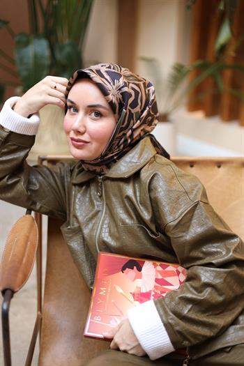 Silk Home Twill İpek Eşarp - 11419-12 - Lacivert Vizon Haki