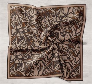 Silk Home Twill İpek Eşarp - 11419-17 Siyah Acı Kahve