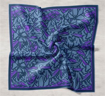 Silk Home Twill İpek Eşarp - 11419-34 Lacivert Mor