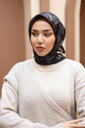 Silk Home Twill İpek Eşarp - 11419-39 Siyah Füme