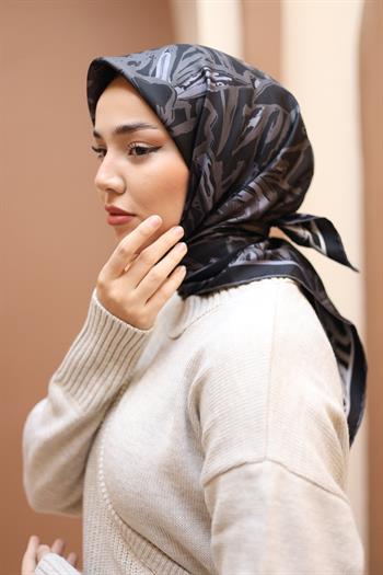 Silk Home Twill İpek Eşarp - 11419-39 Siyah Füme