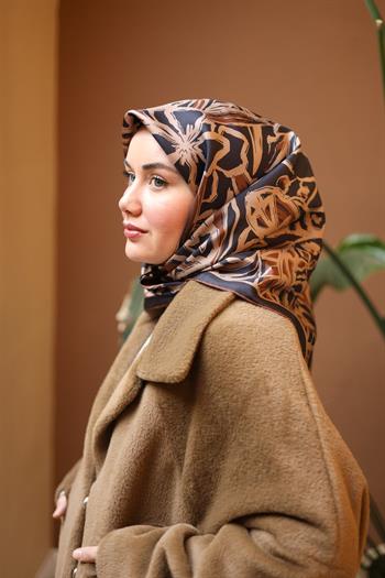 Silk Home Twill İpek Eşarp - 11419-43 Acı Kahve Vizon