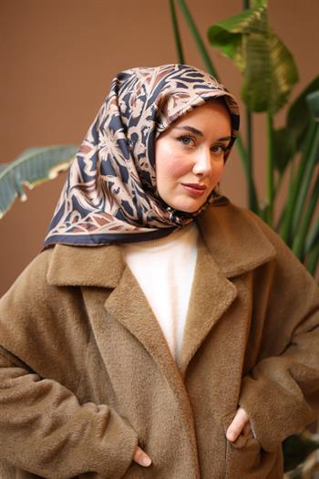 Silk Home Twill İpek Eşarp - 11419-43 Acı Kahve Vizon