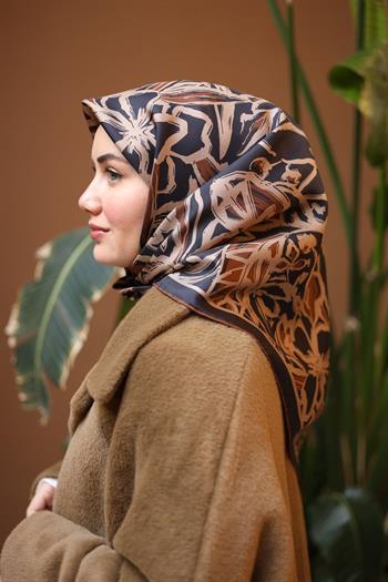 Silk Home Twill İpek Eşarp - 11419-43 Acı Kahve Vizon