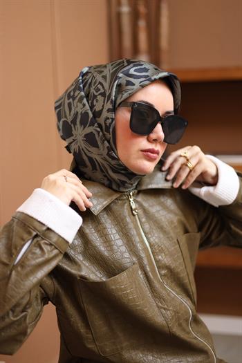 Silk Home Twill İpek Eşarp - 11419-45 Antrasit Çağla