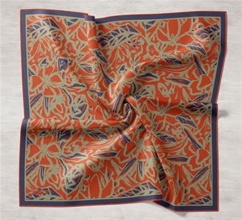 Silk Home Twill İpek Eşarp - 11419-46 Lacivert Kiremit