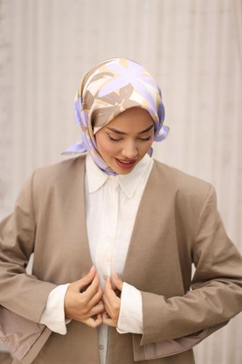 Silk Home Twill İpek Eşarp - 11439-17 Lila