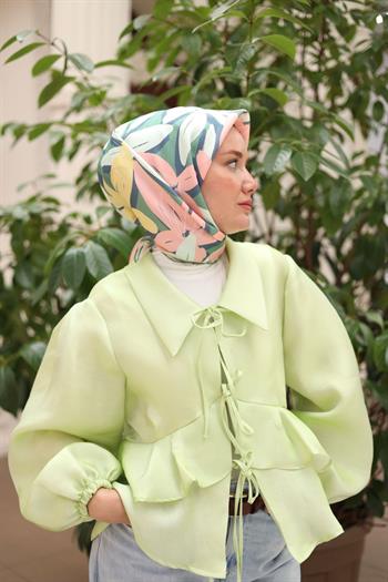 Silk Home Twill İpek Eşarp - 11439-22 Çağla