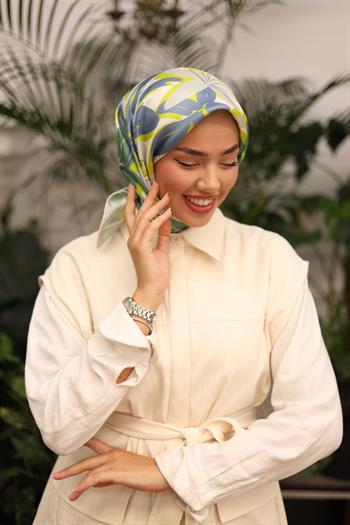 Silk Home Twill İpek Eşarp - 11439-24 Yeşil