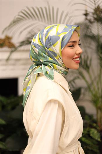 Silk Home Twill İpek Eşarp - 11439-24 Yeşil