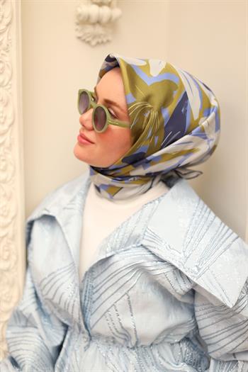 Silk Home Twill İpek Eşarp - 11439-25 Gri Mavi