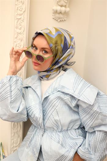 Silk Home Twill İpek Eşarp - 11439-25 Gri Mavi