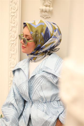 Silk Home Twill İpek Eşarp - 11439-25 Gri Mavi