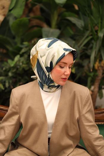 Silk Home Twill İpek Eşarp - 11439-40 Koyu Yeşil