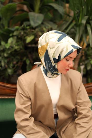 Silk Home Twill İpek Eşarp - 11439-40 Koyu Yeşil