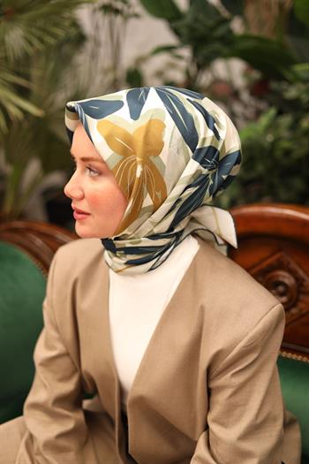 Silk Home Twill İpek Eşarp - 11439-40 Koyu Yeşil