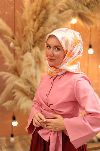 Silk Home Twill İpek Eşarp - 11439-48 Pembe