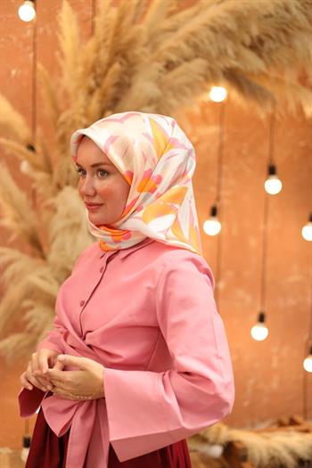 Silk Home Twill İpek Eşarp - 11439-48 Pembe