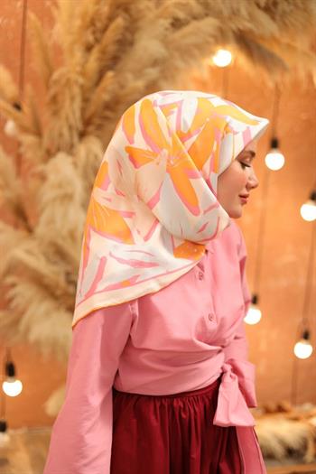 Silk Home Twill İpek Eşarp - 11439-48 Pembe