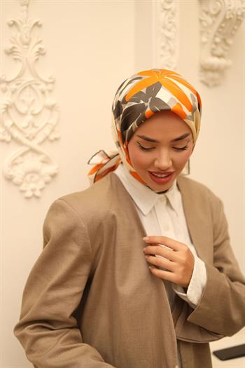 Silk Home Twill İpek Eşarp - 11439-50 Turuncu