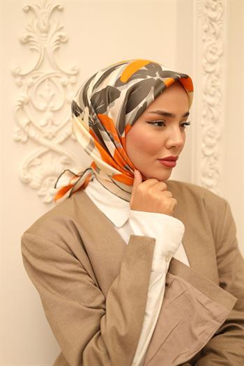 Silk Home Twill İpek Eşarp - 11439-50 Turuncu