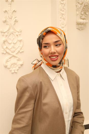 Silk Home Twill İpek Eşarp - 11439-50 Turuncu