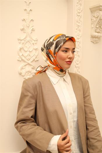 Silk Home Twill İpek Eşarp - 11439-50 Turuncu