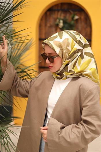 Silk Home Twill İpek Eşarp - 11439-53 Yağ Yeşili