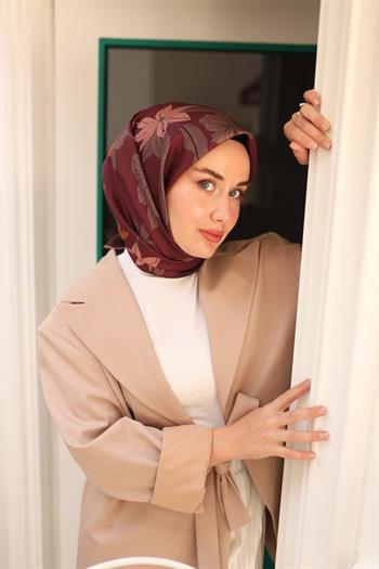Silk Home Twill İpek Eşarp - 11441-06 Vişne