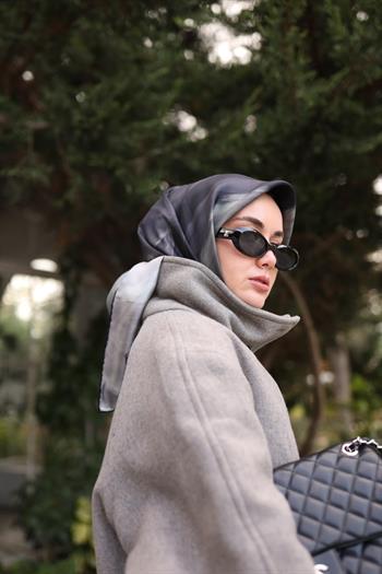 Silk Home Twill İpek Eşarp - 11448-48 Siyah Füme