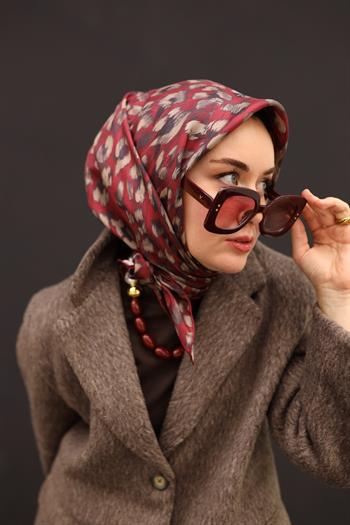 Silk Home Twill İpek Eşarp - 11451-28 Bordo Vizon 